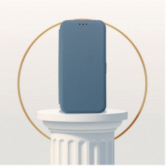 Samsung Galaxy S23 Ultra 5G Wallet Cases FOLIO Side Magnet Elegant, Carbon pattern  Blue