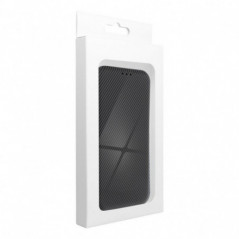Apple iPhone 16 Wallet Cases FOLIO Side Magnet Elegant, Carbon pattern  Grey