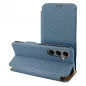 Samsung Galaxy S24 FE Wallet Cases FOLIO Side Magnet Elegant, Carbon pattern  Blue