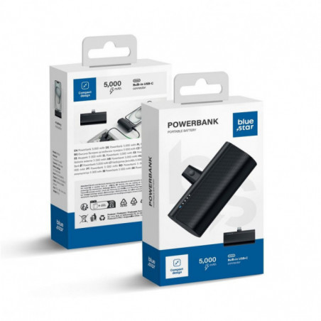 Power Bank  Blue Star W0556 5000 mAh Type C 2,1A Black