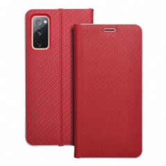 Samsung Galaxy S20 FE 5G Wallet Cases LUNA Book Carbon Carbon Fibre, Elegant  Red