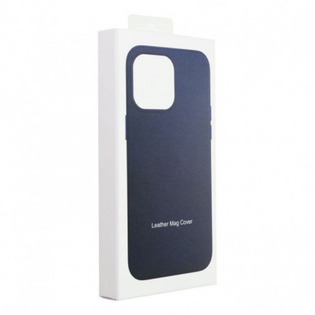 Samsung Galaxy S25 Plus Case Leather Mag Cover Elegant  MagSAFE  Indigo blue