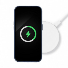 Samsung Galaxy S25 Plus Case Leather Mag Cover Elegant  MagSAFE  Indigo blue