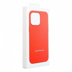 Samsung Galaxy S25 Plus Case Leather Mag Cover Elegant  MagSAFE  Red