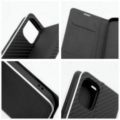 Apple iPhone 16e Wallet Cases LUNA Book Carbon Carbon Fibre, Elegant  Black