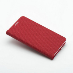 Apple iPhone 16e Wallet Cases LUNA Book Carbon Carbon Fibre, Elegant  Red