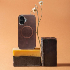 Apple iPhone 15 Pro Max Case Gentleman Mag Cover Elegant  MagSAFE  Brown