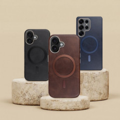 Apple iPhone 15 Pro Max Case Gentleman Mag Cover Elegant  MagSAFE  Brown