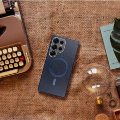 Samsung Galaxy A26 Case Gentleman Mag Cover Elegant  MagSAFE  Navy blue