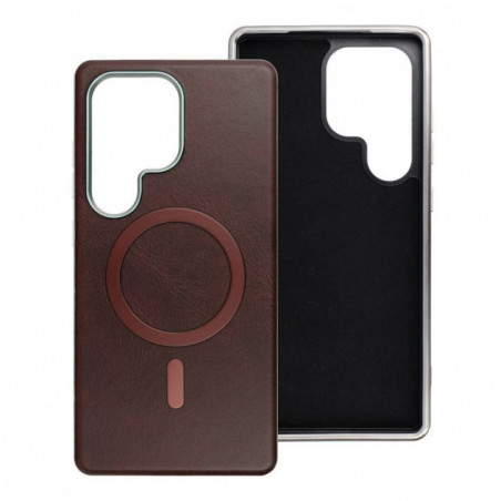 Samsung Galaxy S25 Case Gentleman Mag Cover Elegant  MagSAFE  Brown