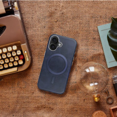 Apple iPhone 12 Pro Case Gentleman Mag Cover Elegant  MagSAFE  Navy blue