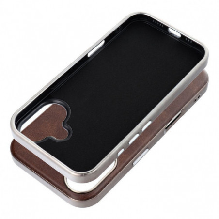 Apple iPhone 16e Case Gentleman Mag Cover Elegant  MagSAFE  Brown