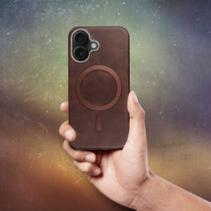 Apple iPhone 16 Pro Case Gentleman Mag Cover Elegant  MagSAFE  Brown