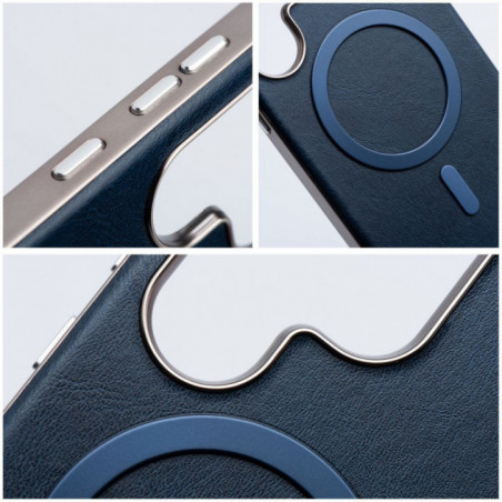 Apple iPhone 16e Case Gentleman Mag Cover Elegant  MagSAFE  Navy blue