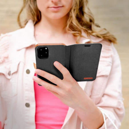 Apple iPhone 16 Plus Wallet Cases CANVAS Book Black