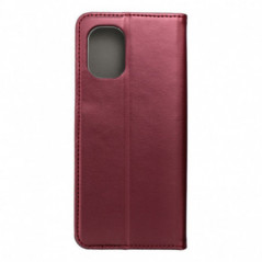 Motorola Moto G55 Wallet Cases Smart Magneto book Burgundy
