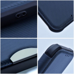 Apple iPhone 16e Wallet Cases Razor Book Carbon Fibre, Carbon pattern  Blue