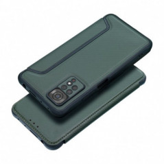 XIAOMI Redmi Note 14 Pro 4G Wallet Cases Razor Book Carbon Fibre, Carbon pattern  Dark green