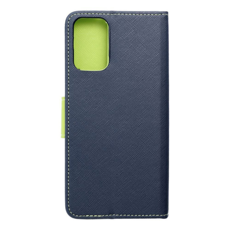Motorola Moto G35 Wallet case Fancy Book Navy / Lime