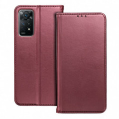 Motorola Moto G75 Wallet Cases Smart Magneto book Burgundy