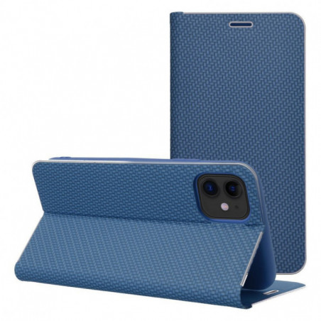Apple iPhone 17 Pro Wallet Cases LUNA Book Carbon Carbon Fibre, Elegant  Blue