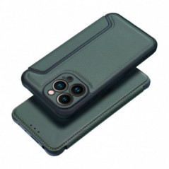 Apple iPhone 17 Air Wallet Cases Razor Book Carbon Fibre, Carbon pattern  Dark green