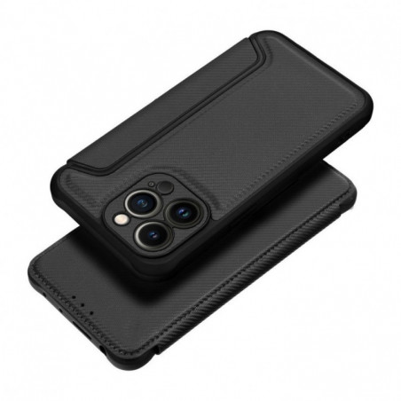 Apple iPhone 17 Pro Wallet Cases Razor Book Carbon Fibre, Carbon pattern  Black