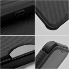 Apple iPhone 17 Pro Max Wallet Cases Razor Book Carbon Fibre, Carbon pattern  Black