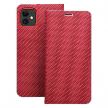Apple iPhone 17 Air Wallet Cases LUNA Book Carbon Carbon Fibre, Elegant  Red