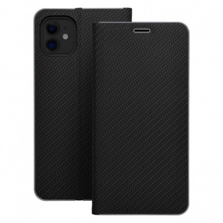 Apple iPhone 17 Air Wallet Cases LUNA Book Carbon Carbon Fibre, Elegant  Black