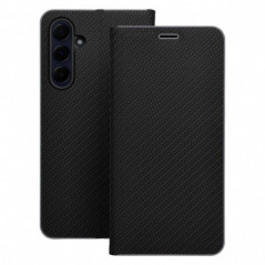 Samsung Galaxy S25 FE Wallet Cases LUNA Book Carbon Carbon Fibre, Elegant  Black