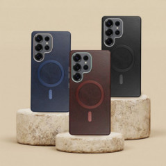 Samsung Galaxy S25 FE Case Gentleman Mag Cover Elegant  MagSAFE  Navy blue