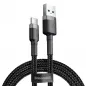 USB cable Cafule Type C 3A 1M gray+black Black