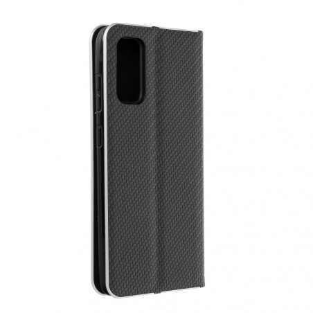 Samsung Galaxy S20 FE Wallet Cases LUNA Book Carbon Carbon Fibre, Elegant  Black 