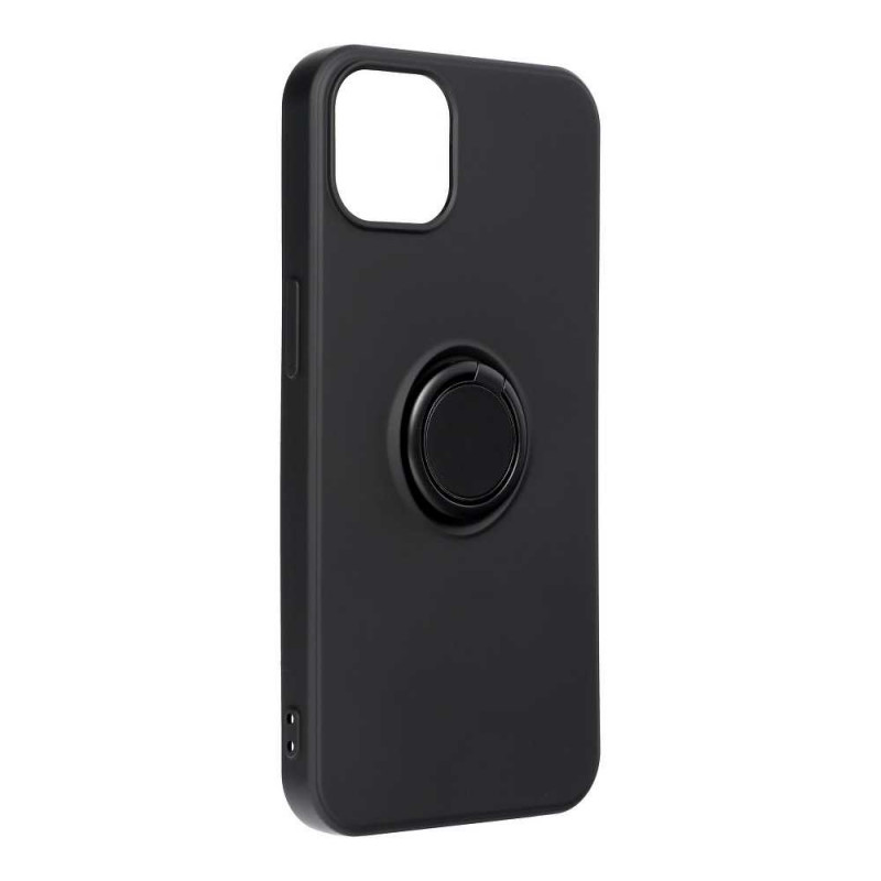 SILICONE RING for Apple iPhone 13 FORCELL Plastic back phone cover Black